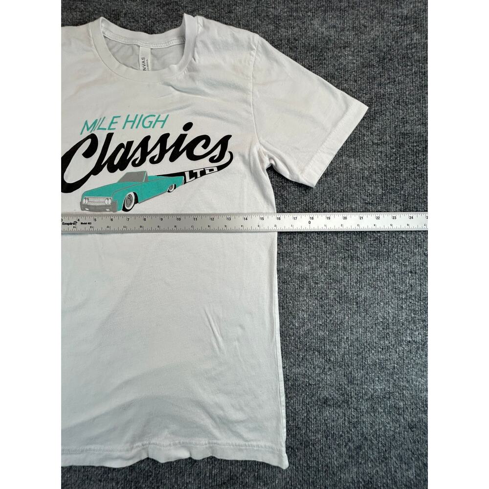 Mile High Classics LTD Graphic T-Shirt White Bella Canvas Small Car Tee - Picture 5 of 5